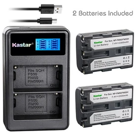 Kastar Battery Charger Sony NP-FM50 NP-FM55H DSC-F707 DSC-F717 DSC-F828 DSC-S85