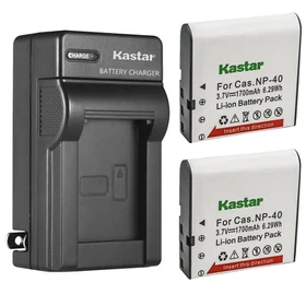 Kastar Battery Wall Charger for Casio NP-40 Casio Exilim Zoom EX-Z40 Camera