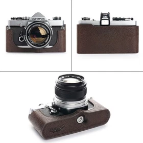 For Olympus OM-1n OM-2 OM3 OM-3Ti OM-4Ti Real Leather Half Camera Case Bag Cover