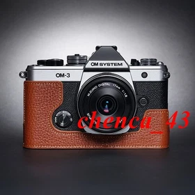 1PC Genuine Leather Half Case for Olympus OM3 Camera OM-3 Retro Case TP Handmade