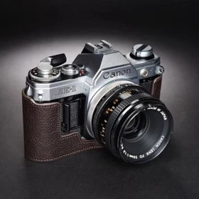 Genuine Real Leather Handmade Camera Half Case Bag Cover For Canon AE-1 AE-1P A1