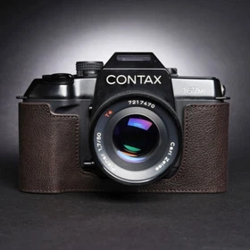 Handmade Genuine Real Leather Half Camera Case Cover Bag For Contax 167MT