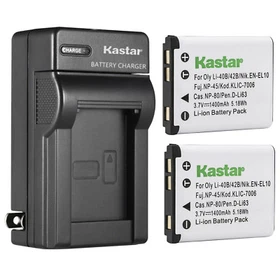 Kastar Battery Wall Charger for Olympus Li-40B Li-42B & Olympus FE-4000 Camera
