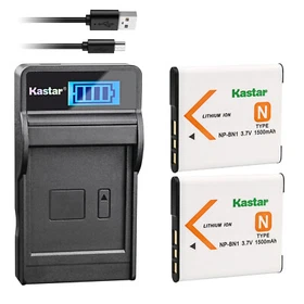 Kastar Battery LCD USB Charger for Sony NP-BN1 BC-CSN & Sony Cyber-shot DSC-W830