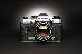 Real Leather Half Camera Case Bag Cover for Olympus OM10 OM20 OM30 Film Camera