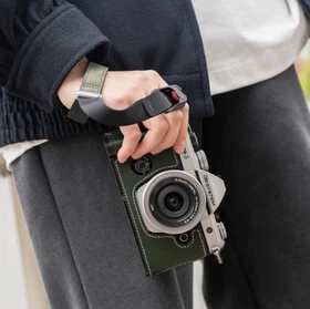 Genuine Leather Handmade Camera Handle Case Bag Cover For Olympus OM SYSTEM OM-3