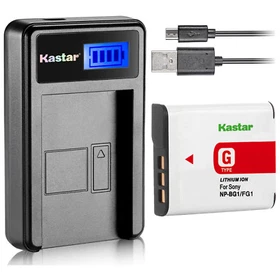 Kastar Battery LCD USB Charger for Sony NP-BG1 NP-FG1 & Sony Cyber-shot DSC-W150