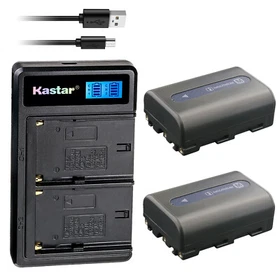Kastar Battery LCD Dual Charger for NP-FM50 NP-FM55H & Sony Cyber-shot DSC-F707