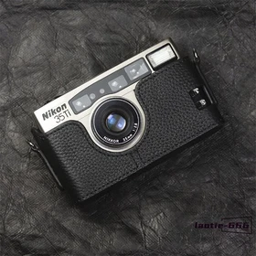Half Case for Nikon 28Ti 35Ti Camera Genuine Leather Handmade Black Dark Coffee