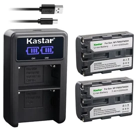 Kastar LCD Dual Charger Battery for Sony NP-FM50 Sony DCR-PC115 DCR-PC6 DSC-S75