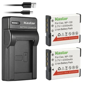 Kastar Battery Slim USB Charger for NP-130 & Casio Exilim EX-ZR1000 EX-ZR1000BK