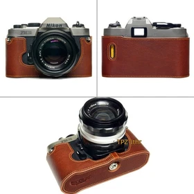 For Nikon FM10 Handmade Genuine Real Leather Half Camera Case Bag Cover