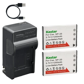 Kastar Battery AC USB-C Charger for Casio Exilim EX-S500 EX-S600 EX-S770 EX-S880