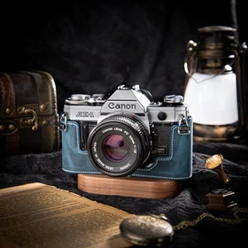 For Canon AE-1 AE-1P Camera collocation Real Leather Half Camera Case Bag Cover