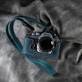 For Nikon FM3A Real Leather Half Camera Case Bag Cover Shoulder Strap 9 Colors