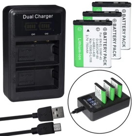 Battery /LCD Triple Charger for Fuji NP45 NP45A & Instax Mini 70 instax Mini 90