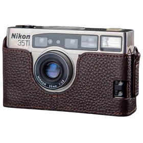 For Nikon 28TI 35TI Handmade Genuine Real Leather Half Camera Case Bag Cover