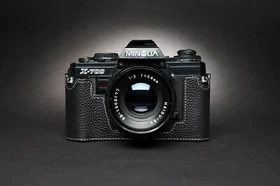 Real Leather Half Camera Case Bag Cover for Minolta X-700 X700 X-570 X570 Film