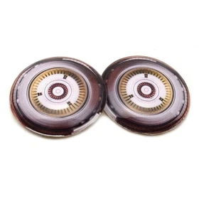 Pair Mechanical Robot Droid Glass Eyes Jewelry Dolls Flatback Cabochons