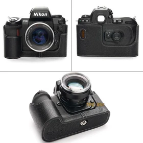 For Nikon F100 Handmade Genuine Real Leather Half Camera Case Bag Cover
