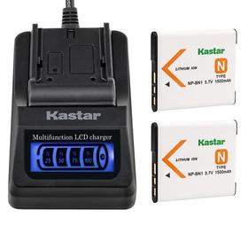 Kastar Battery LCD Quick Charger for Sony NP-BN1 NPBN1 Sony Cyber-shot DSC-W610