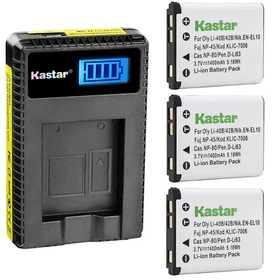 Kastar Battery LCD Charger for Olympus Li-42B Li-40B & Olympus FE-5000 Camera