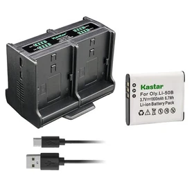 Kastar Battery Quadruple Charger for Olympus Stylus 1020, 1030SW, Stylus 9000