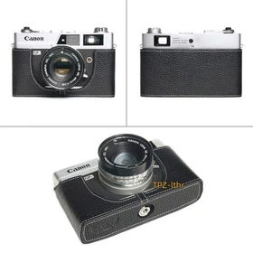 For Canon QL17 QL19 Handmade Genuine Real Leather Half Camera Case Bag Cover