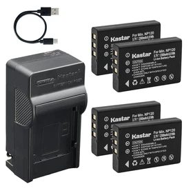 Kastar Battery AC & USB-C Charger for Ricoh Caplio 300G 400G 500G 500SE Camera