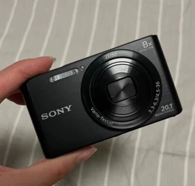 Sony DSC-W830 CyberShot 20.1MP Digital Camera Black 8x Zoom w/Battery/SD Card
