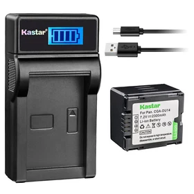 Kastar Battery LCD Charger for Panasonic CGR-DU14 CGA-DU14 PV-GS150 PV-GS180