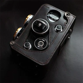 Genuine Leather Half Camera Case Bag Cover for Rolleiflex 3.5e 2.8e 2.8f3.5f