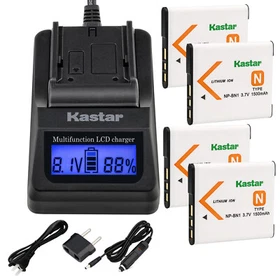 Kastar Battery LCD Fast Charger for Sony NP-BN1 NPBN1 & Sony Cyber-shot DSC-W650