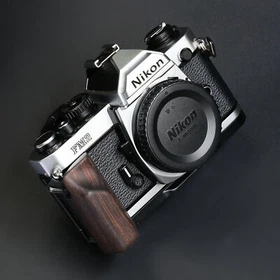 Camera Grip Solid Wood Handle L Plate Quick Install Plate Suitable for Nikon FM2
