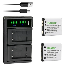 Kastar Battery LCD Dual Charger for Olympus Li-40B Li-42B Olympus FE-5000 Camera