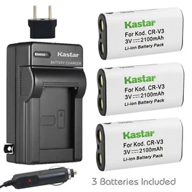 Kastar Battery AC Charger for Pentax CR-V3 K100D Digital SLR K110D Digital SLR