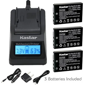 Kastar Battery LCD Fast Charger for Kodak KLIC5001 Kodak EasyShare DX7440 Camera