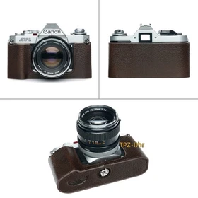 For Canon AV-1 Handmade Genuine Real Leather Half Camera Case Bag Cover