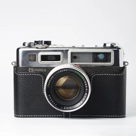 For Yashica 35GS Case Film Camera Real Leather Half Camera Case Bag Cover Black