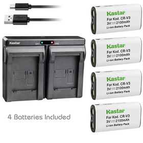 Kastar Battery Dual Charger for Pentax CR-V3 K100D Digital SLR K110D Digital SLR