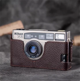 For Nikon 35Ti 28TI Handmade Genuine Leather Bag Camera Half Case Retro Cover