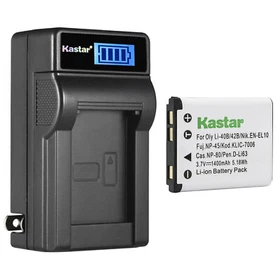Kastar Battery LCD Wall Charger for Olympus Li-40B Li-42B Olympus FE-360 Camera