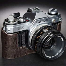 2024 Handmade Genuine Real Leather Half Camera Case Cover Bag For Canon AE-1 A1