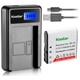Kastar Battery LCD USB Charger for Casio NP-40 & Casio Exilim Zoom EX-Z40 Camera