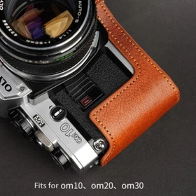 Real Leather Camera Bag Case Cover Belt For Olympus OM1 OM2 OM3 OM4Ti OM10 20 30