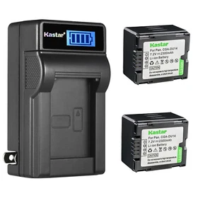 Kastar Battery LCD Wall Charger for Panasonic CGA-DU14 CGRDU14 PV-GS150 PV-GS180