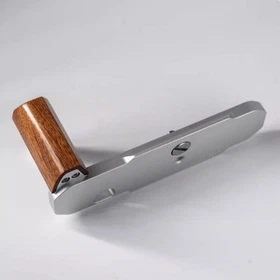 Wood L Hand Grip For Nikon FM2 FM3A FM FE FE2 Camera w/Aluminum Alloy Baseplate