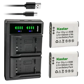 Kastar Battery LTD2 Charger for Olympus Li-50B LI-50C & Stylus 9000 Stylus 9010