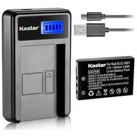 Kastar Battery LCD Charger for Kodak KLIC-5001 & Kodak EasyShare DX7440 Camera