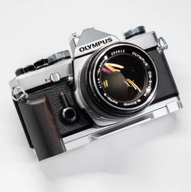 Wood Wooden Handle Grip L Plate For Olympus OM-1(n) OM-2 OM-3(Ti) Film Camera